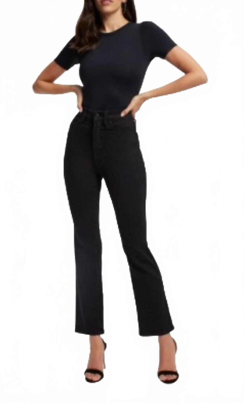 NEW GOOD AMERICAN good curve straight jeans in black